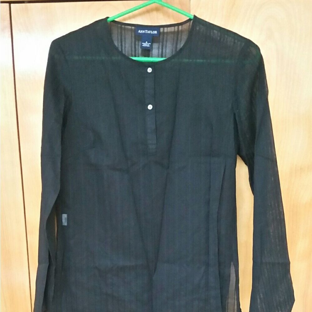 Tunic 4 Ann Taylor like new sheer black pinstripe
